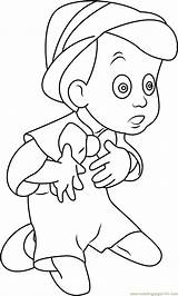 Pinocchio Coloring Sitting Looking Coloringpages101 Pages sketch template