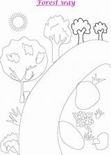 Kids Scenery Forest Coloring Printable Drawing Worksheets Getdrawings Color Resources sketch template