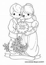 Bodas Colorear Para Plata Oro Dibujos Dibujo Precious Moments Wedding Coloring Pages Vestidos Anniversary Book Stamps Printable sketch template