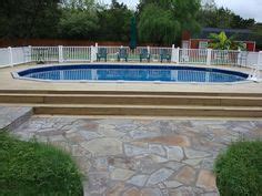 semi inground pool landscaping ideas swimming pool decks