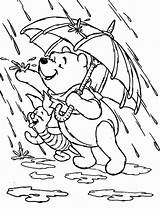 Coloring Rain Pages Pooh Kids Spring Colouring Disney Comments sketch template