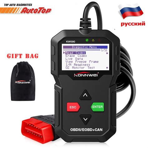 konnwei odb automotive scanner kw obd obd diagnostic scanner  russian car code reader