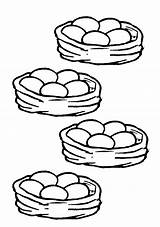 Chicken Egg Coloring Basket Pages Four Netart sketch template