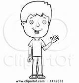 Boy Teenage Clipart Waving Cartoon Adolescent Coloring Vector Boys Cory Thoman Outlined Royalty 2021 sketch template