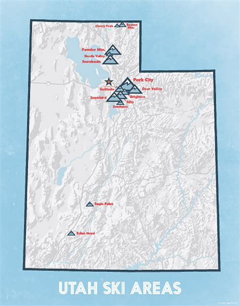 utah ski resorts map  print  maps