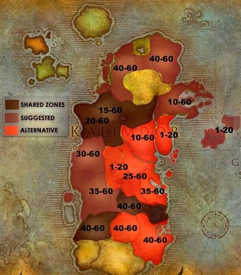 Wow Classic Zone Levels Map Time Zones Map World