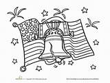 Liberty Bell Coloring American Symbols Pages Choose Board Learning Worksheets National sketch template