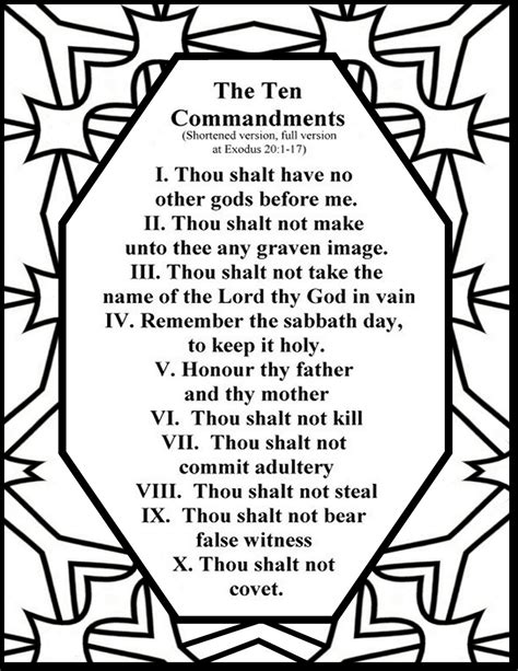commandments printable  printable templates