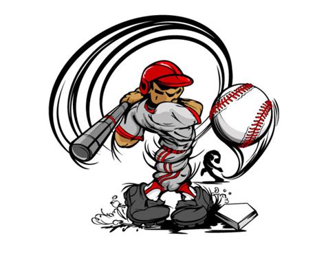 funny cartoon baseball player vector 04 free download