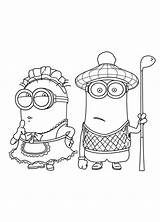 Minion Coloring Pages Minions Maid Phil Golfer Mark Kids Girl Colouring Despicable Color Google Para Designlooter Disney Popular 19kb Kleurplaten sketch template