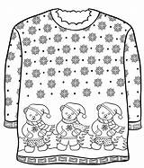 Ugly Foute Kersttrui Kleurplaat Jumpers Aangeklede Beertjes Ausmalbilder Snowflakes Scribblefun sketch template