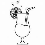Colorir Coquetel Mocktail Beverages Kissclipart Lemon sketch template