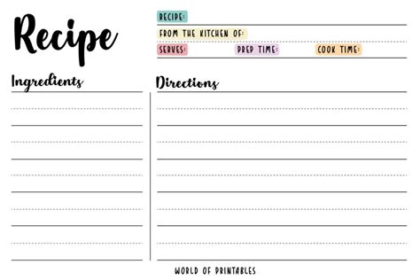 printable recipe cards easy homemade  atonce