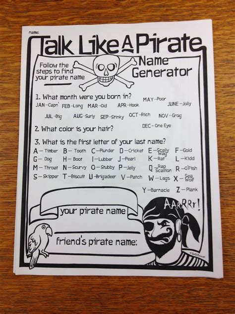 talk   pirate day  day  pirate day pirate names