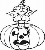 Halloween Coloring Cat Pumpkin Pages Printable Line Drawings Cats Drawing Color Clipart Nyan Pumpkins Source Print Coloriage Kentucky Wildcats Pumkins sketch template