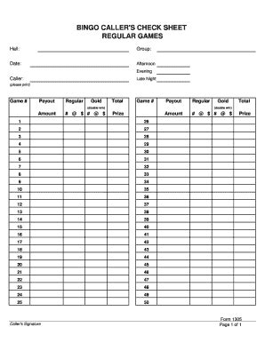 printable bingo master call sheet form fill   sign printable