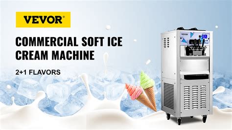 Vevor Commercial Ice Cream Machine Soft Serve Machine 3 Flavors Ice
