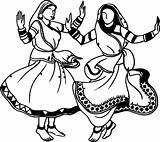 Dance Drawing Folk Dancing India Line Traditional Girl Coloring Drawings Vector Openclipart Book Paintingvalley Svg Notes Graphics Music Log Related sketch template