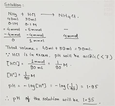 calculate  ph   solution   ml    nh  titrated