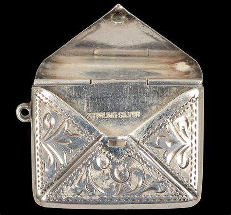 antique jewellery silver stamp case
