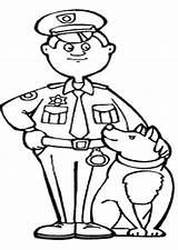 Coloring Policeman Drawing Police Pages Popular Dog sketch template