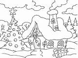 Christmas Coloring Pages House Old Fashioned Colouring Snowy Coloringpages4u Printable Visit Winter Getcolorings Choose Board Colors sketch template
