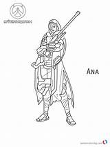 Overwatch Pages Coloring Ana Printable Color Kids Form sketch template