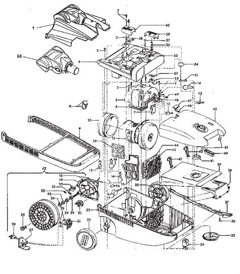 hoover  windtunnel canister vacuum parts list schematic usa vacuum