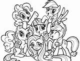 Coloring Pages Pony Little Ponyville Printable Ponies Cartoon sketch template