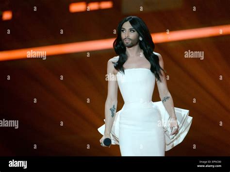 Austrian Singer Conchita Wurst Performs During The First Semi Final Of