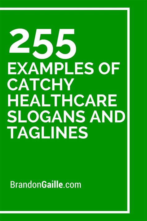 examples  catchy health care slogans  taglines