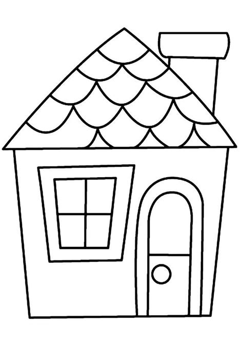 house coloring pages simple thekidsworksheet