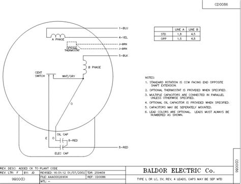 baldor motor wiring connection