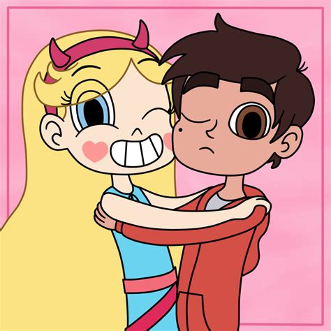 Star Butterfly And Marco Diaz Are Hugging Mighty By Deaf