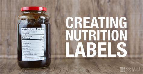creating nutrition fact labels   products