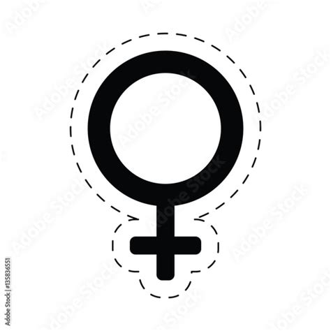 Female Gender Sex Symbol Cut Line Vector Illustration Eps 10 Stock