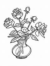 Vase Coloring Flower Rose Bouquet Pages Roses Drawing Para Dibujos Color Printable Colorear Con Pintar Floreros Kids Sheet Faciles Af sketch template