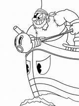 Cuphead Coloring Pages Printable Boat Print Color Pirate Captain Sheets Brineybeard Scribblefun Bendy Book Drawing Bon Von Characters Size Printables sketch template