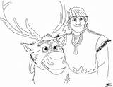 Frozen Coloring Kristoff Pages Anna Getcolorings sketch template