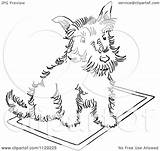 Rug Scottie Dog Coloring Clipart Pages Cartoon Outlined Picsburg Scottish Terrier Vector Getcolorings Color sketch template