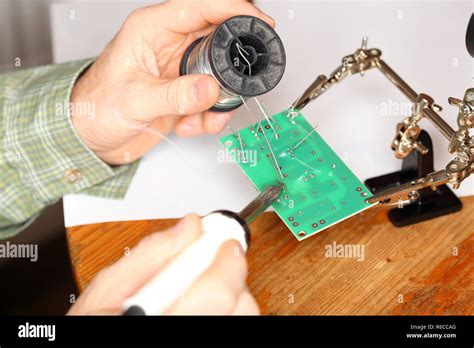 solder components  board stock photo alamy