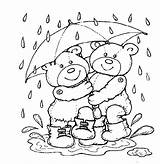 Coloring Teddy Bears Rain Pages Kids Bear Print Color Gif Summer sketch template