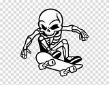 Skeleton Skater Skateboard Coloring Drawing Skateboarding Clipart Transparent Background Coloringcrew Halloween Sports Hiclipart sketch template