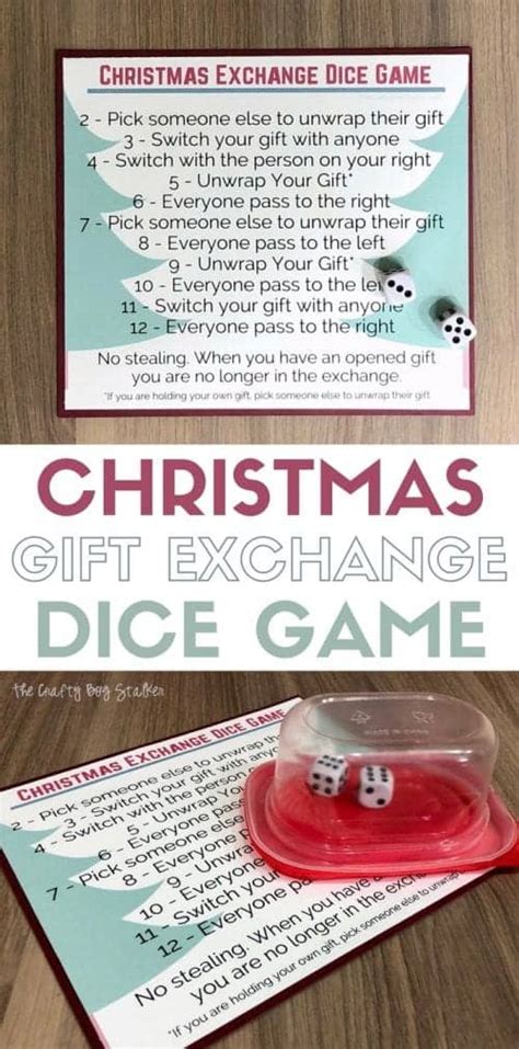christmas gift exchange dice game   printable
