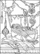 Coloring Box Jewelry Sheet Pages Intricate Beautiful sketch template
