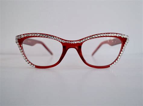 cat eye made with swarovski crystal reading glasses 1 50 1 75