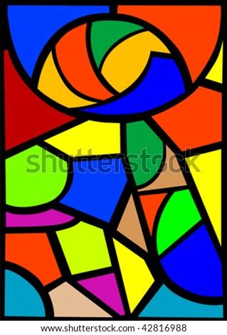 vector drawing stained glass window abstract drawing