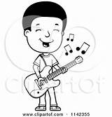 Guitar Playing Clipart Boy Teenage Adolescent Cartoon Cory Thoman Vector Outlined Coloring Royalty Boys Teen sketch template