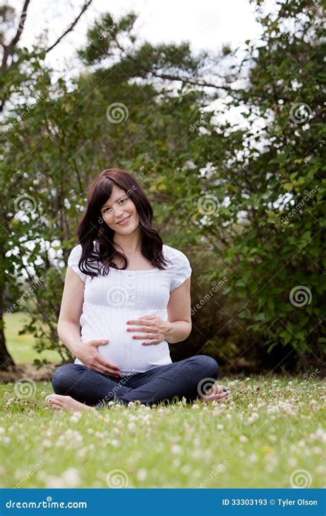 Attractive Pregnant Woman Outdoors Stock Image Image Of Female