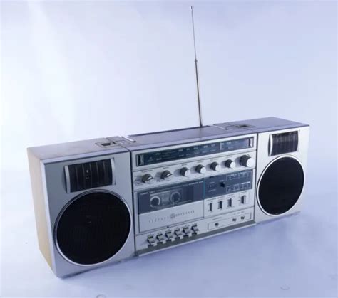 vintage ge model    fi cassette amfm phono boombox tested  picclick